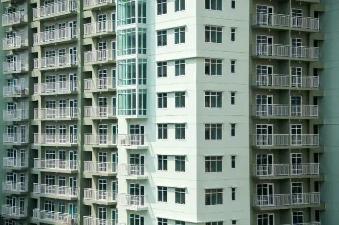 white and green building